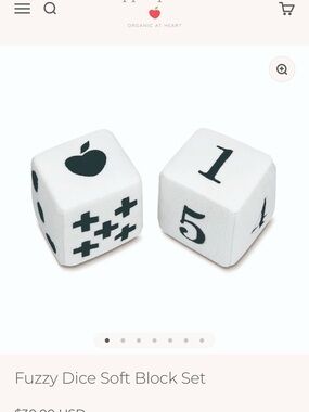 Apple Park Fuzzy Dice Soft Block Set - White